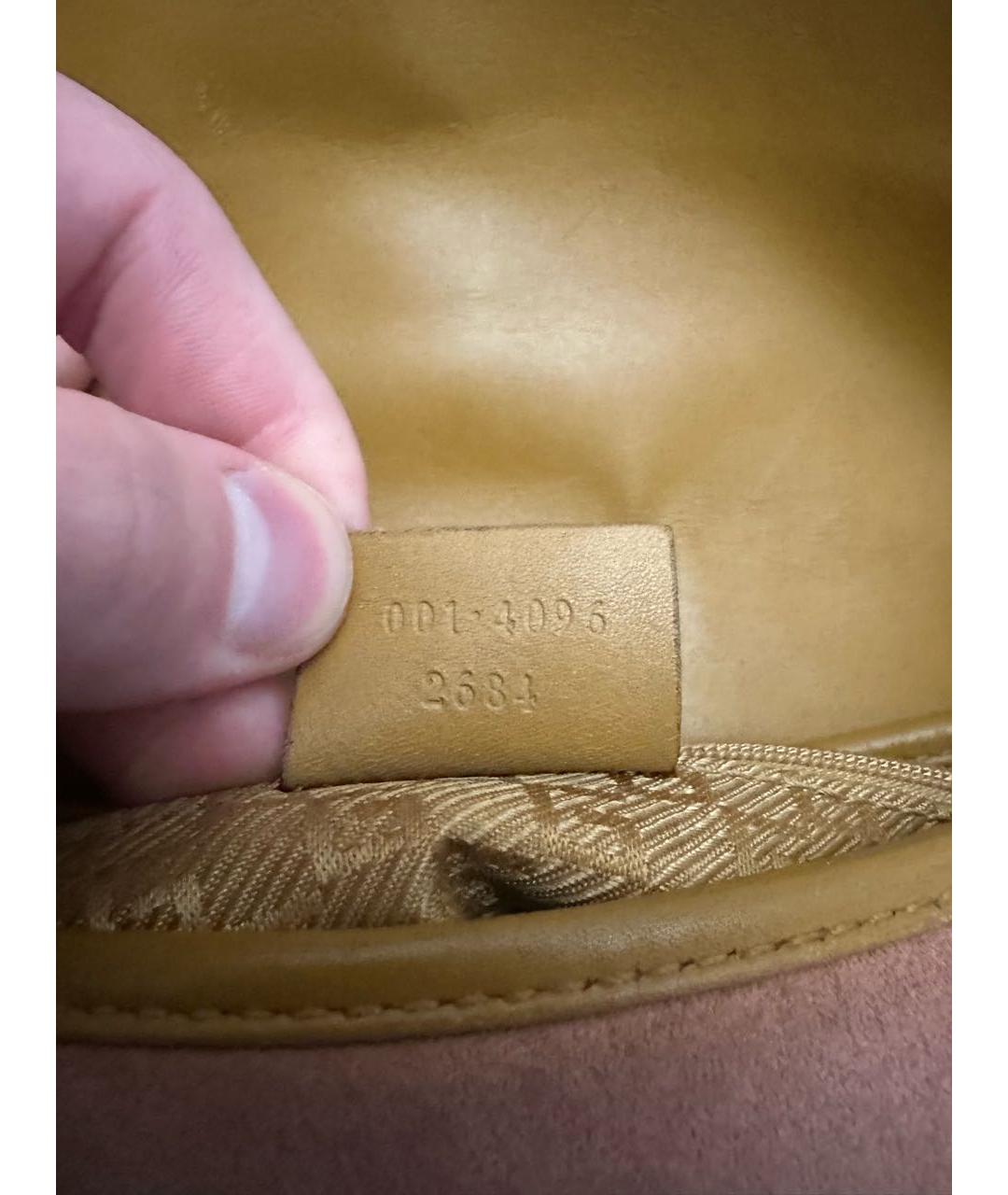 GUCCI Коралловая замшевая сумка с короткими ручками, фото 4