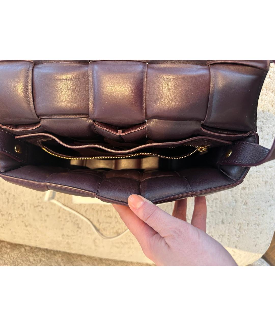 BOTTEGA VENETA Бордовая кожаная сумка через плечо, фото 8