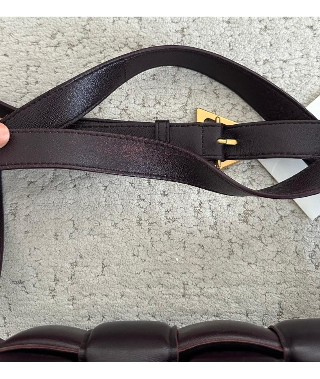 BOTTEGA VENETA Бордовая кожаная сумка через плечо, фото 9