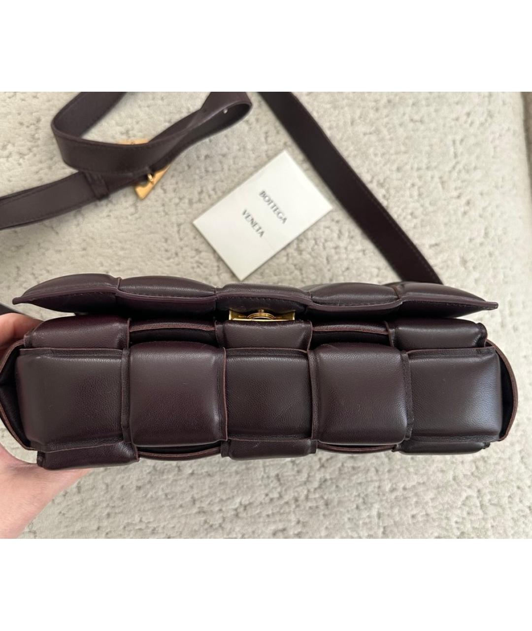 BOTTEGA VENETA Бордовая кожаная сумка через плечо, фото 5