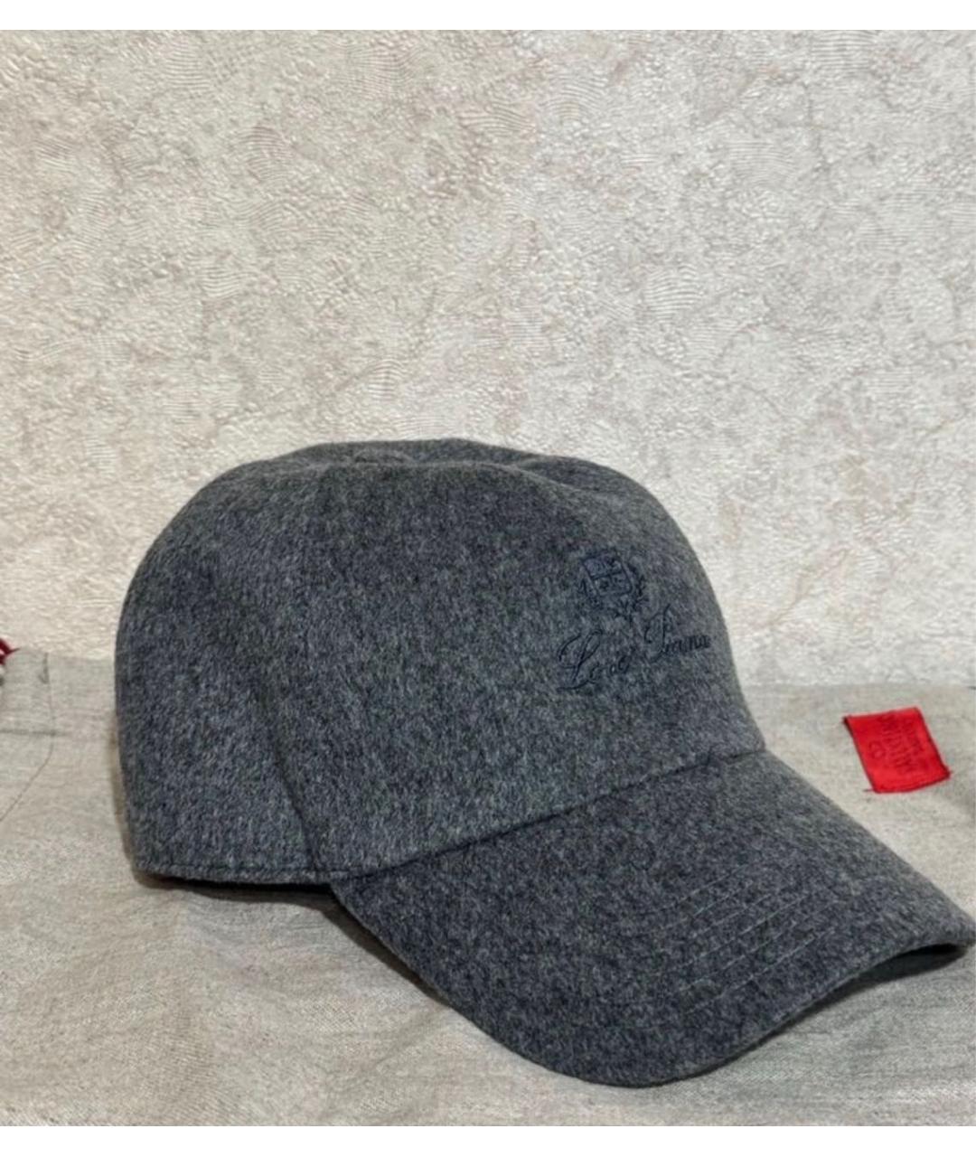 LORO PIANA Серая кашемировая кепка/бейсболка, фото 2