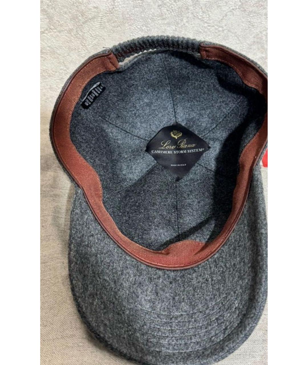 LORO PIANA Серая кашемировая кепка/бейсболка, фото 3