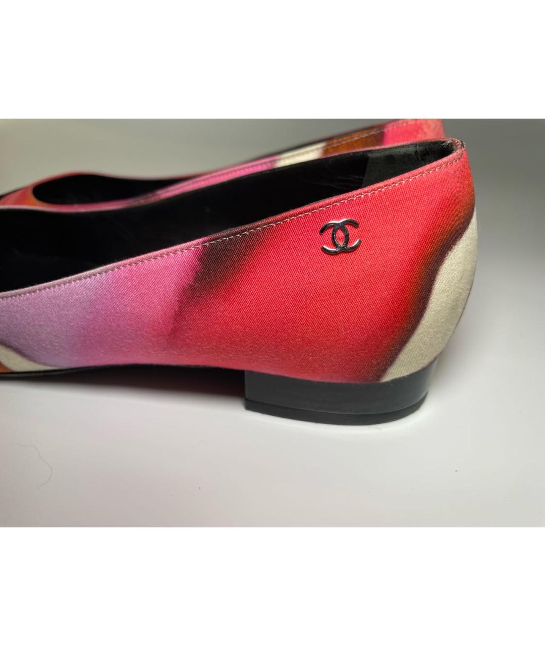 CHANEL Розовые текстильные балетки, фото 7
