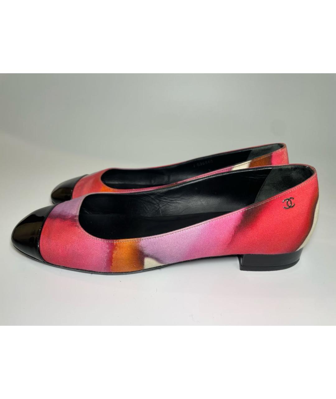 CHANEL Розовые текстильные балетки, фото 2