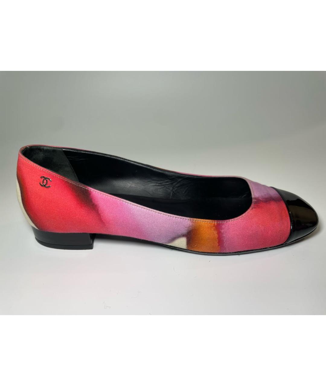 CHANEL Розовые текстильные балетки, фото 9