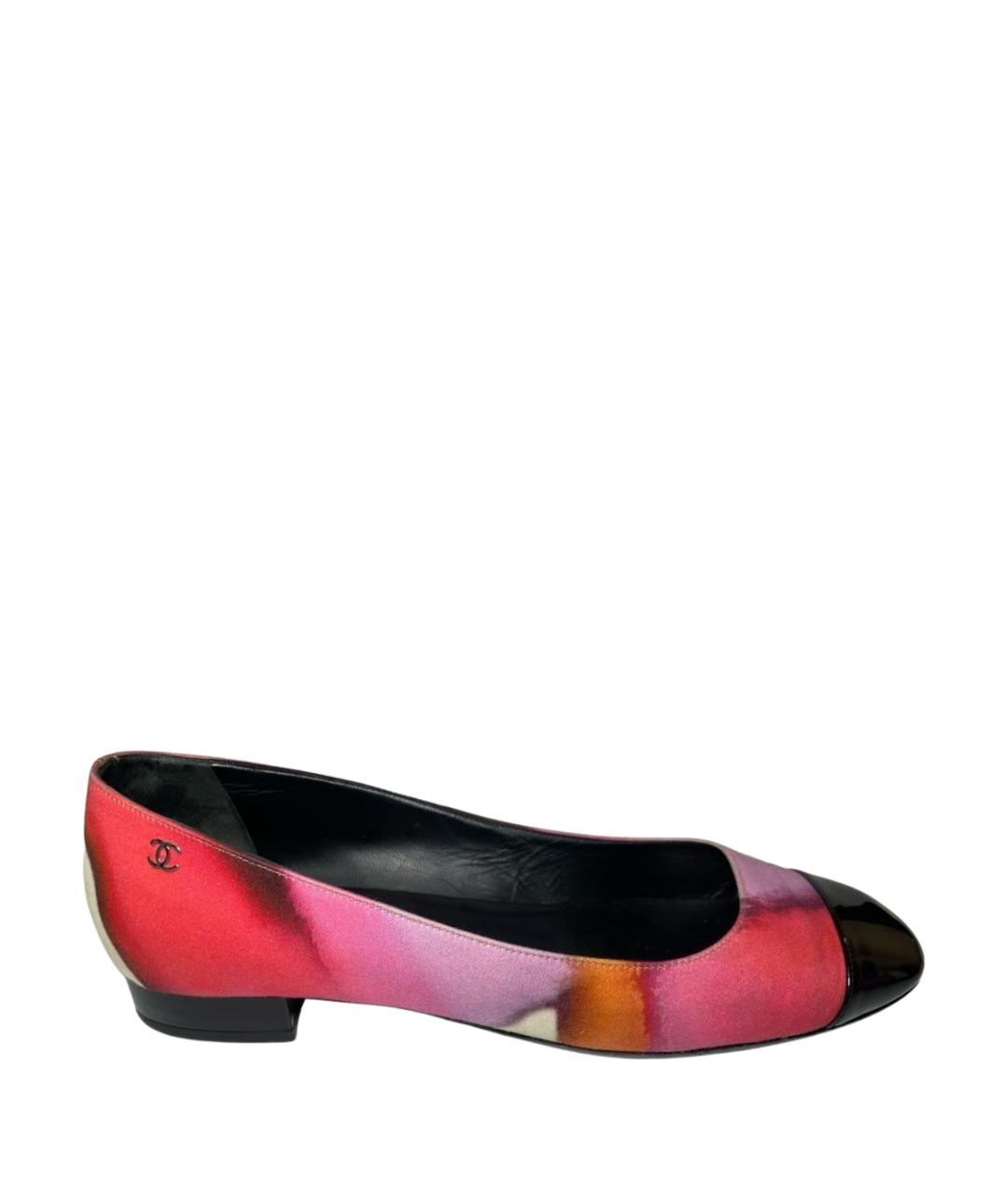 CHANEL Розовые текстильные балетки, фото 1