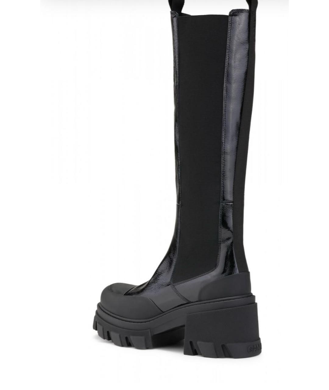 GANNI Черные сапоги из лакированной кожи, фото 4