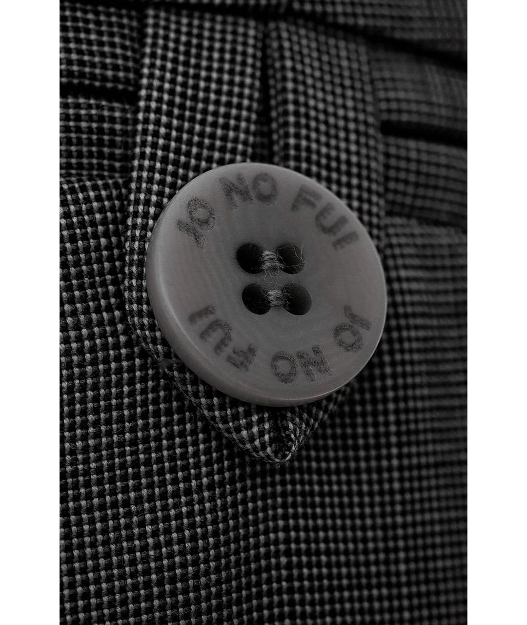 JO NO FUI Серые шерстяные прямые брюки, фото 4