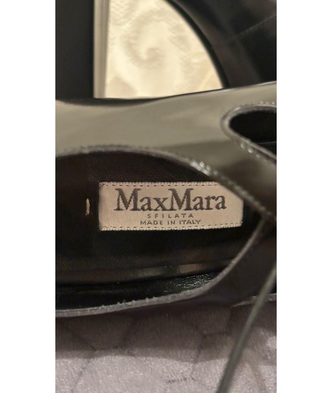 MAX MARA Черные кожаные туфли, фото 4