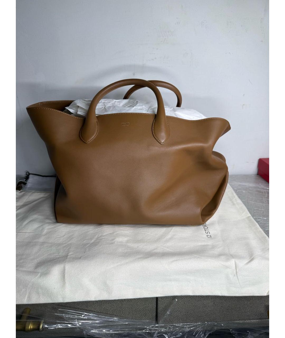 KHAITE Коричневая кожаная сумка тоут, фото 2