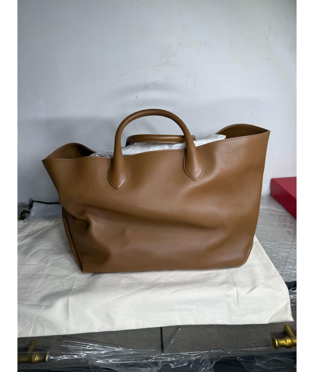 KHAITE Коричневая кожаная сумка тоут, фото 3
