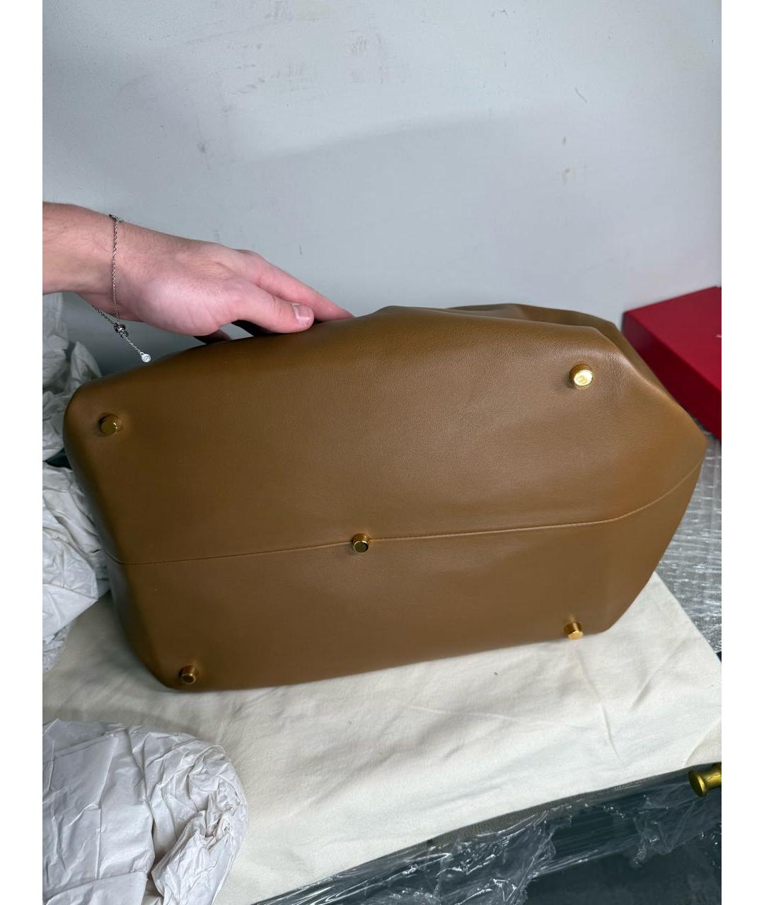 KHAITE Коричневая кожаная сумка тоут, фото 5