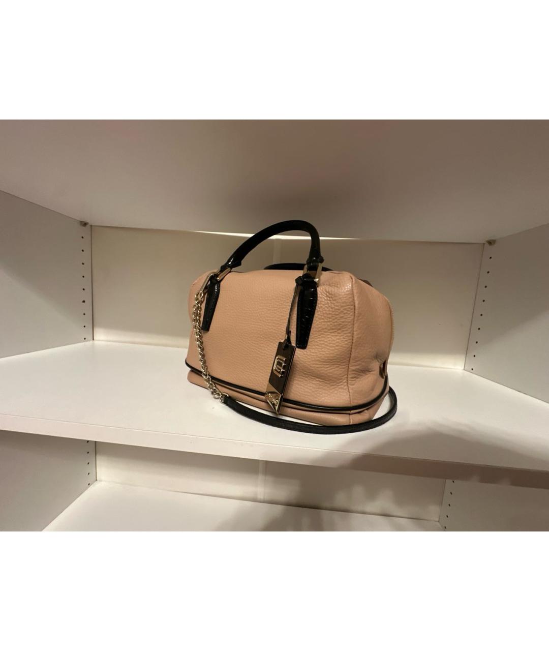 ROBERTO CAVALLI Бежевая кожаная сумка через плечо, фото 2