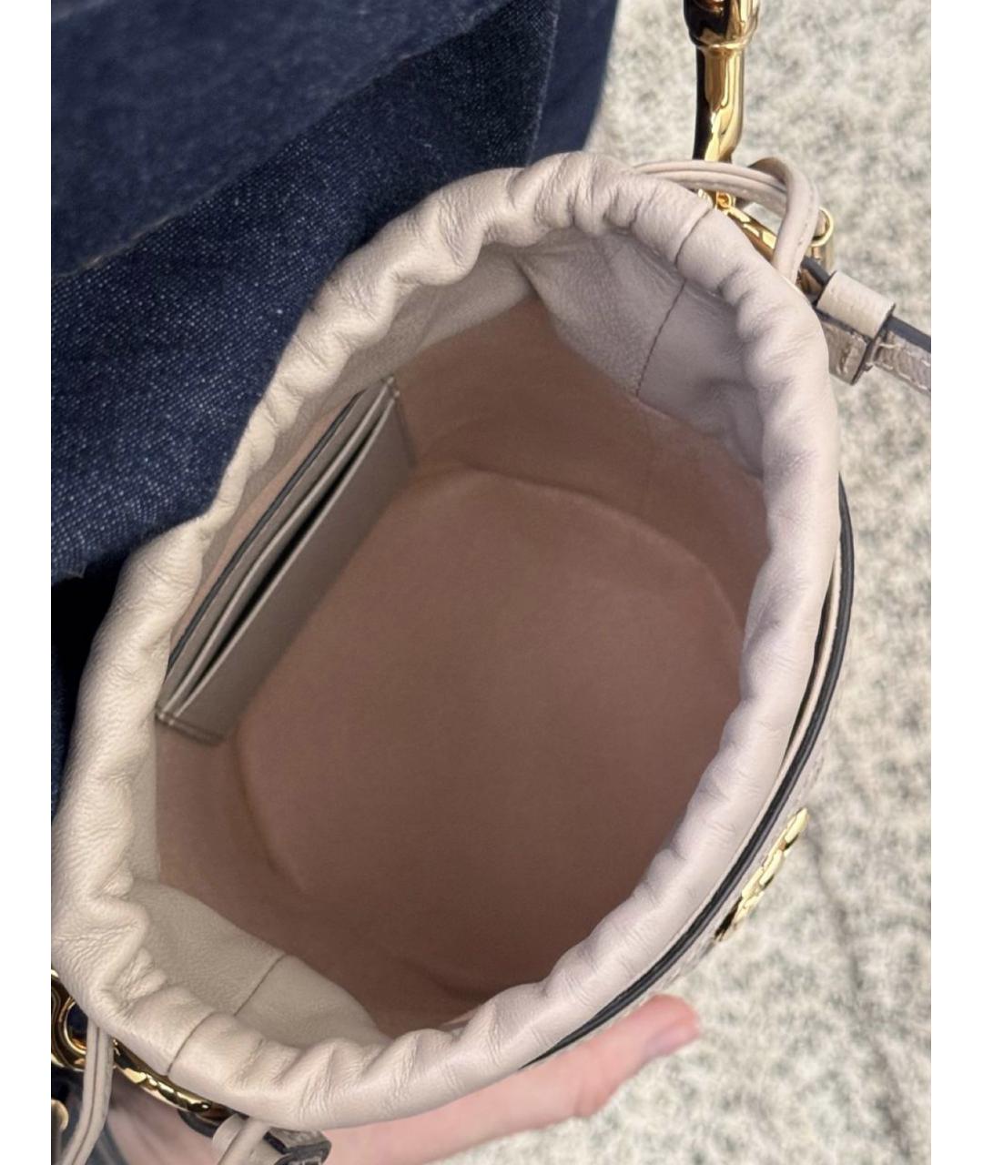 GUCCI Бежевая кожаная сумка через плечо, фото 8
