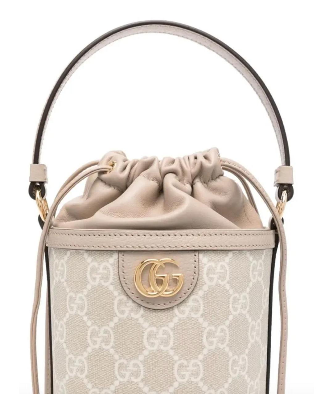 GUCCI Бежевая кожаная сумка через плечо, фото 3