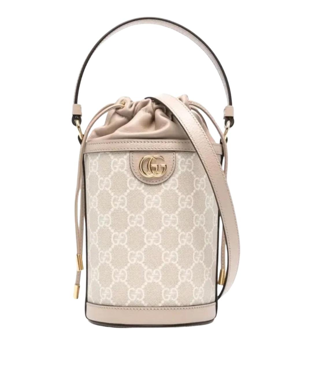 GUCCI Бежевая кожаная сумка через плечо, фото 1