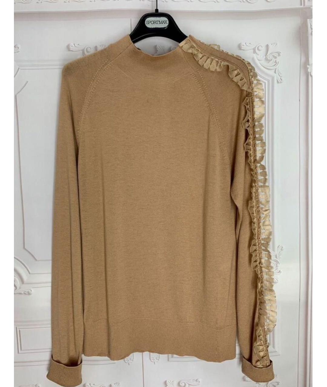 MAX MARA Бежевый шерстяной джемпер / свитер, фото 5
