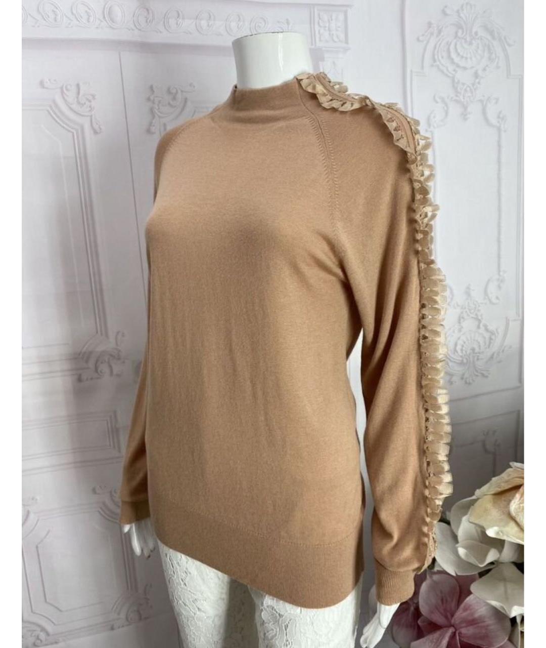 MAX MARA Бежевый шерстяной джемпер / свитер, фото 7