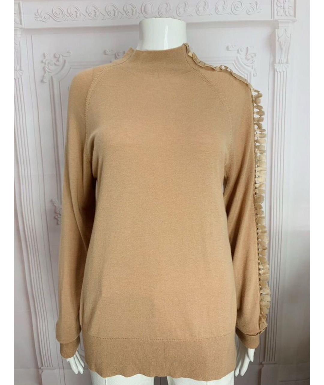 MAX MARA Бежевый шерстяной джемпер / свитер, фото 8