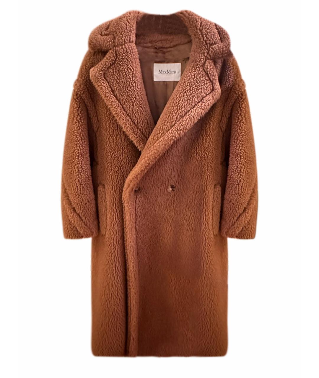 MAX MARA Коричневая шерстяная шуба, фото 1