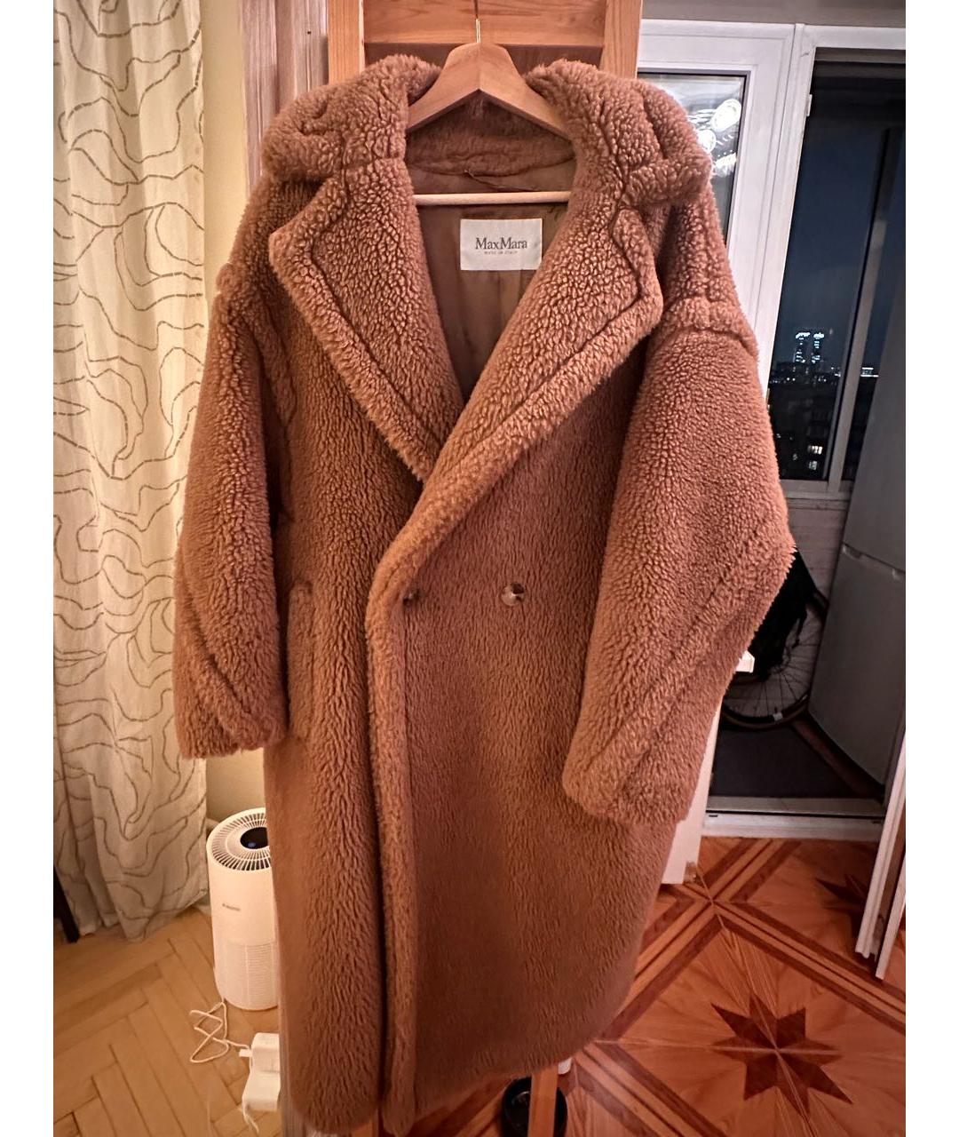 MAX MARA Коричневая шерстяная шуба, фото 4
