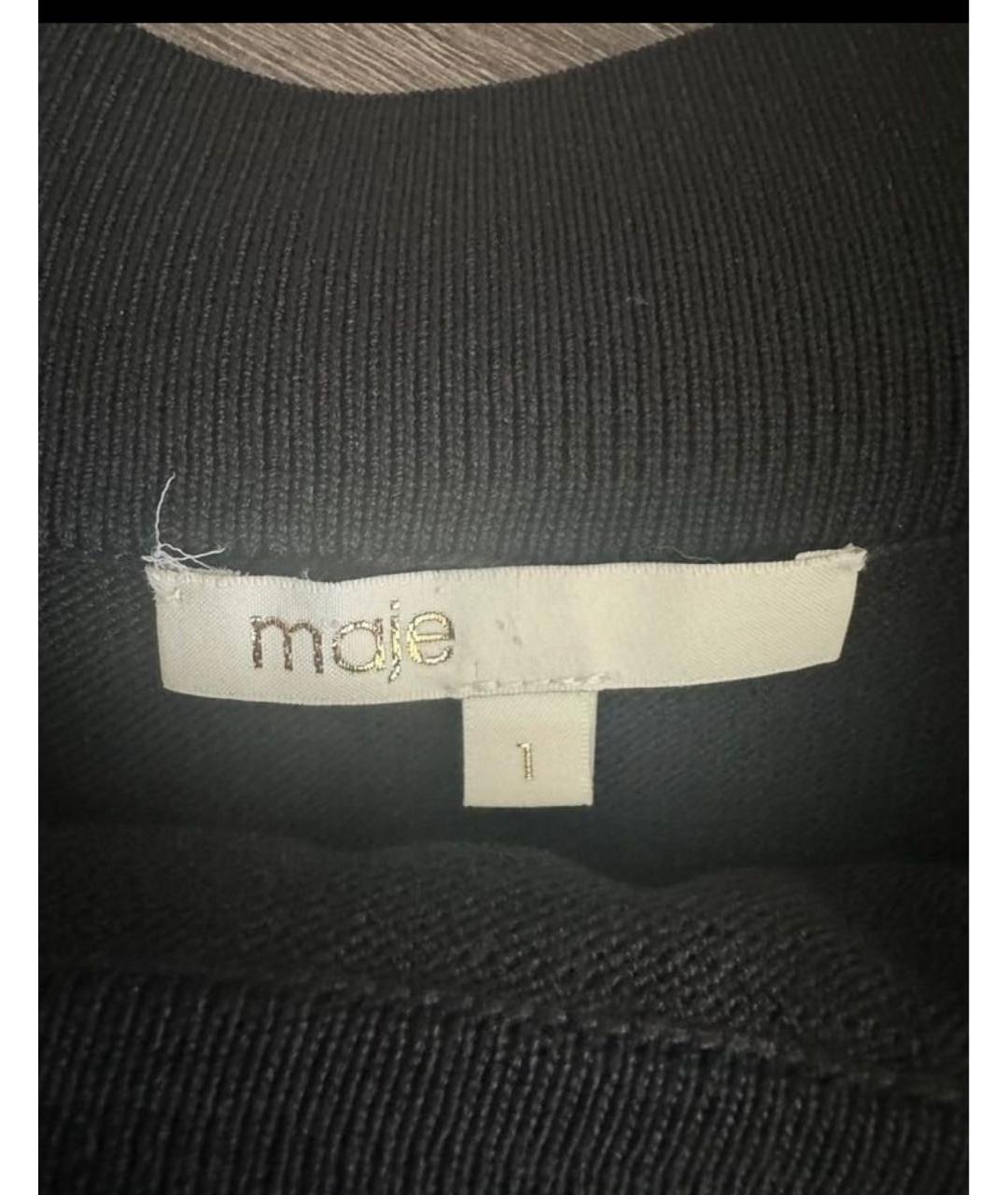 MAJE Черная полиэстеровая юбка мини, фото 3