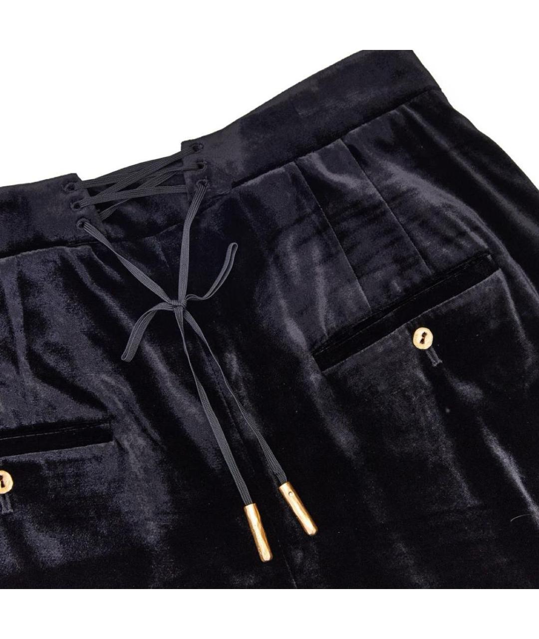 SCHIAPARELLI Черные бархатные прямые брюки, фото 4