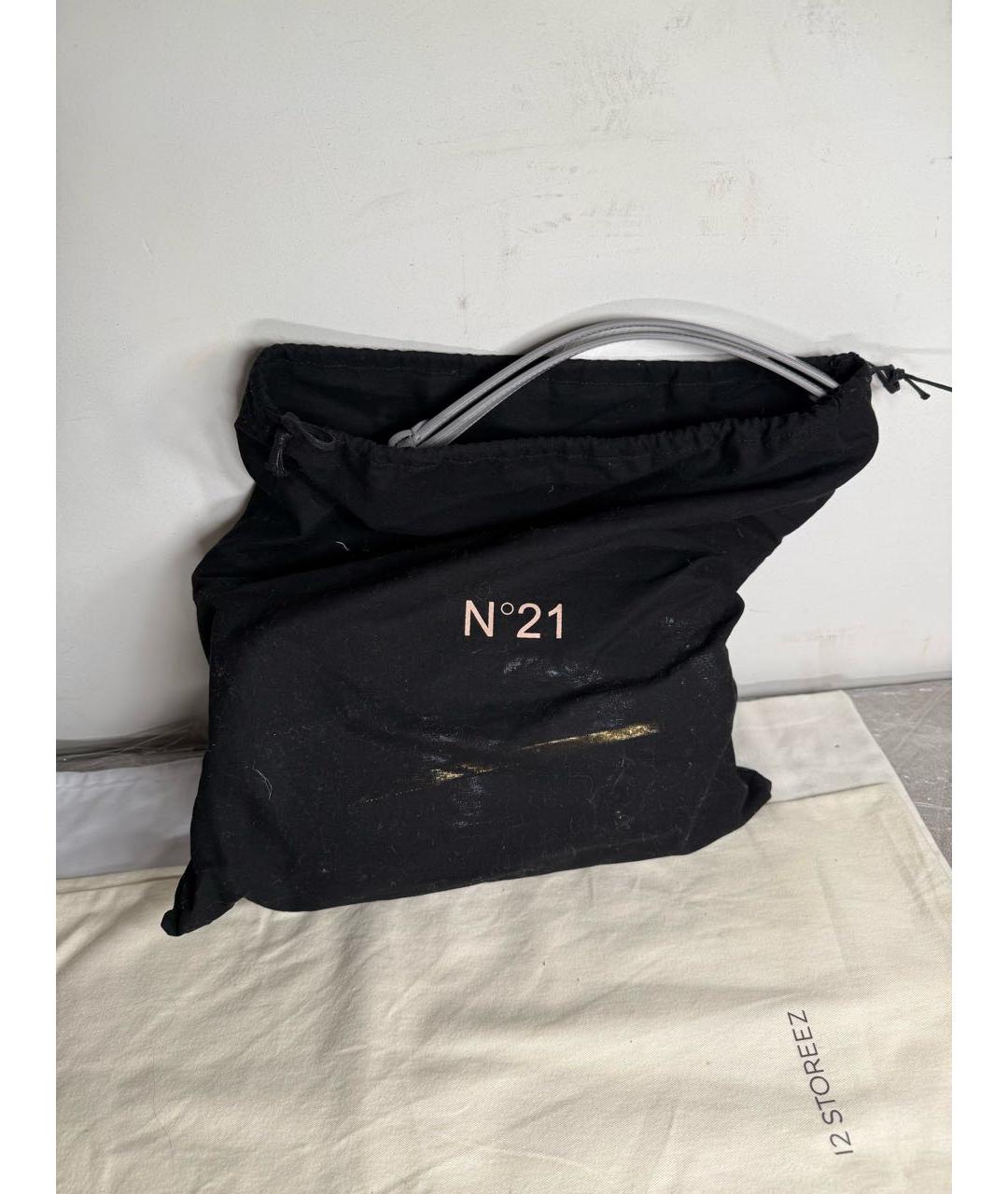 NO. 21 Серая кожаная сумка через плечо, фото 6