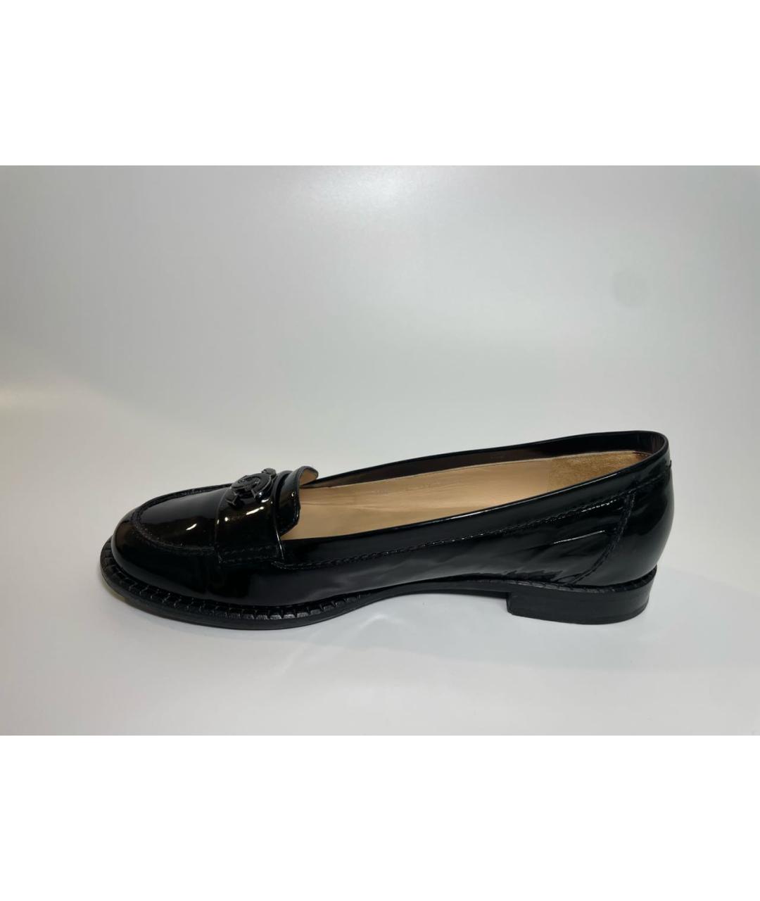 CHANEL Черные балетки из лакированной кожи, фото 6