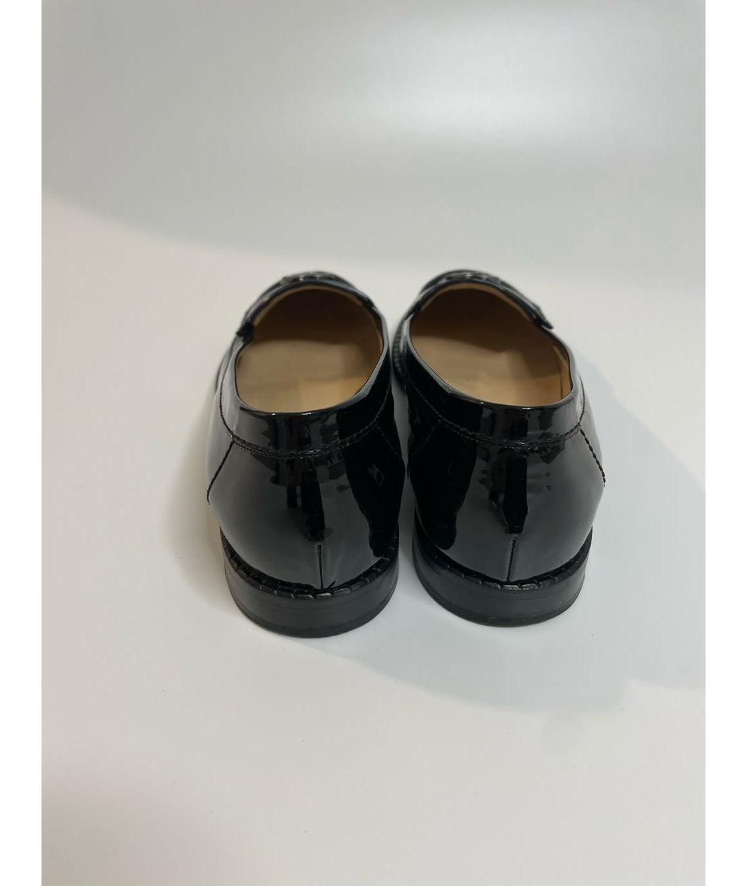 CHANEL Черные балетки из лакированной кожи, фото 4