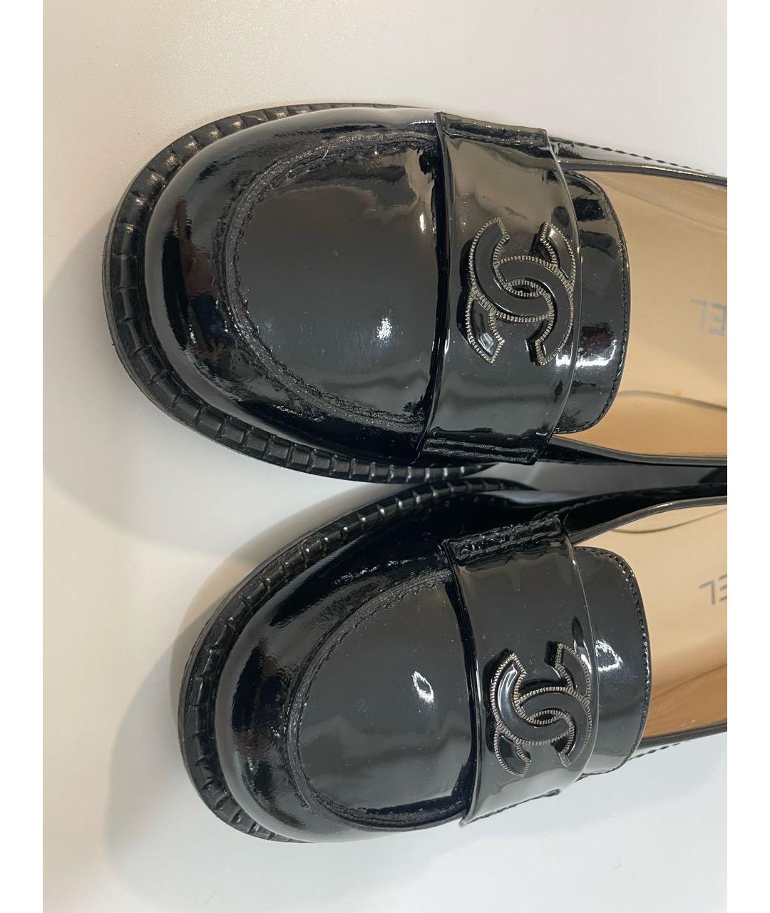 CHANEL Черные балетки из лакированной кожи, фото 8