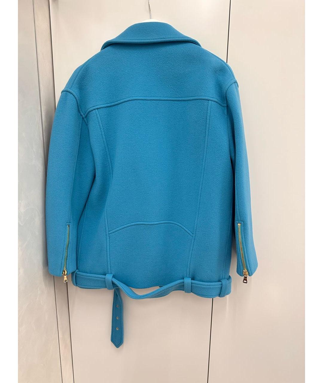 MOSCHINO Бирюзовое шерстяное пальто, фото 2