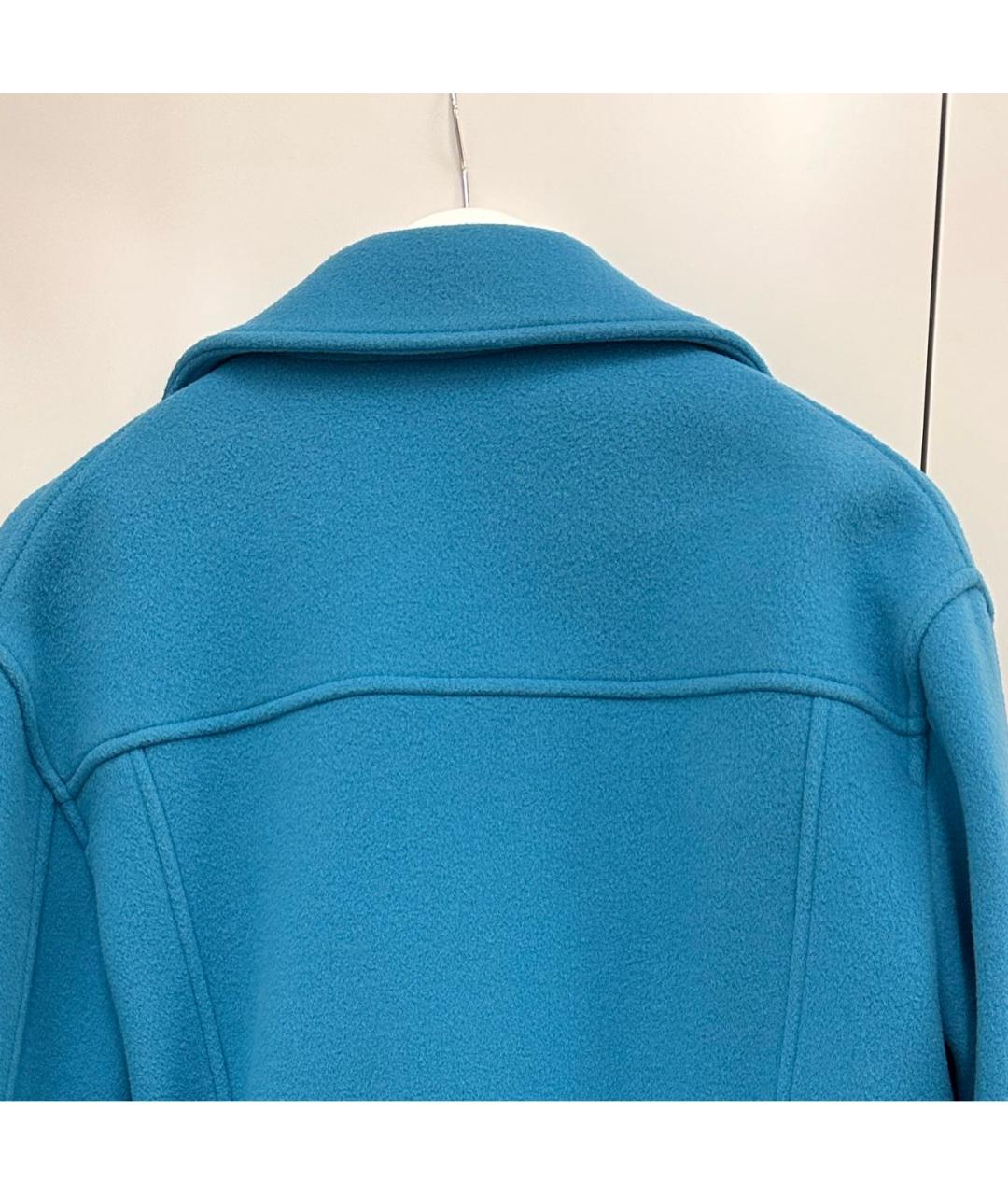 MOSCHINO Бирюзовое шерстяное пальто, фото 3