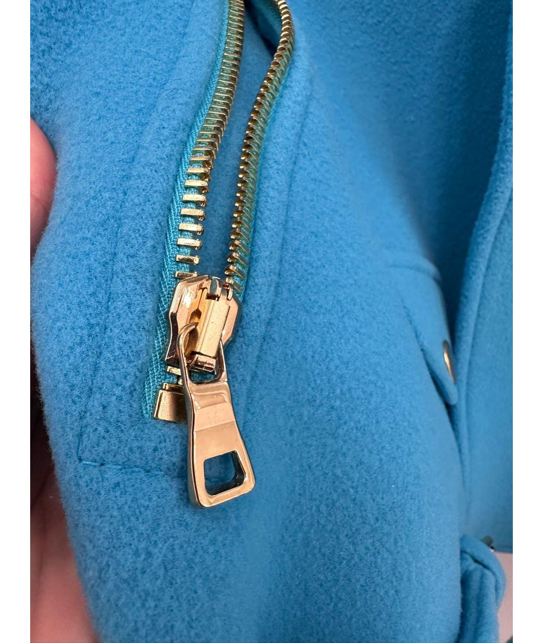 MOSCHINO Бирюзовое шерстяное пальто, фото 7