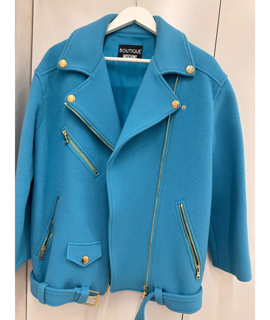 MOSCHINO Бирюзовое шерстяное пальто, фото 8