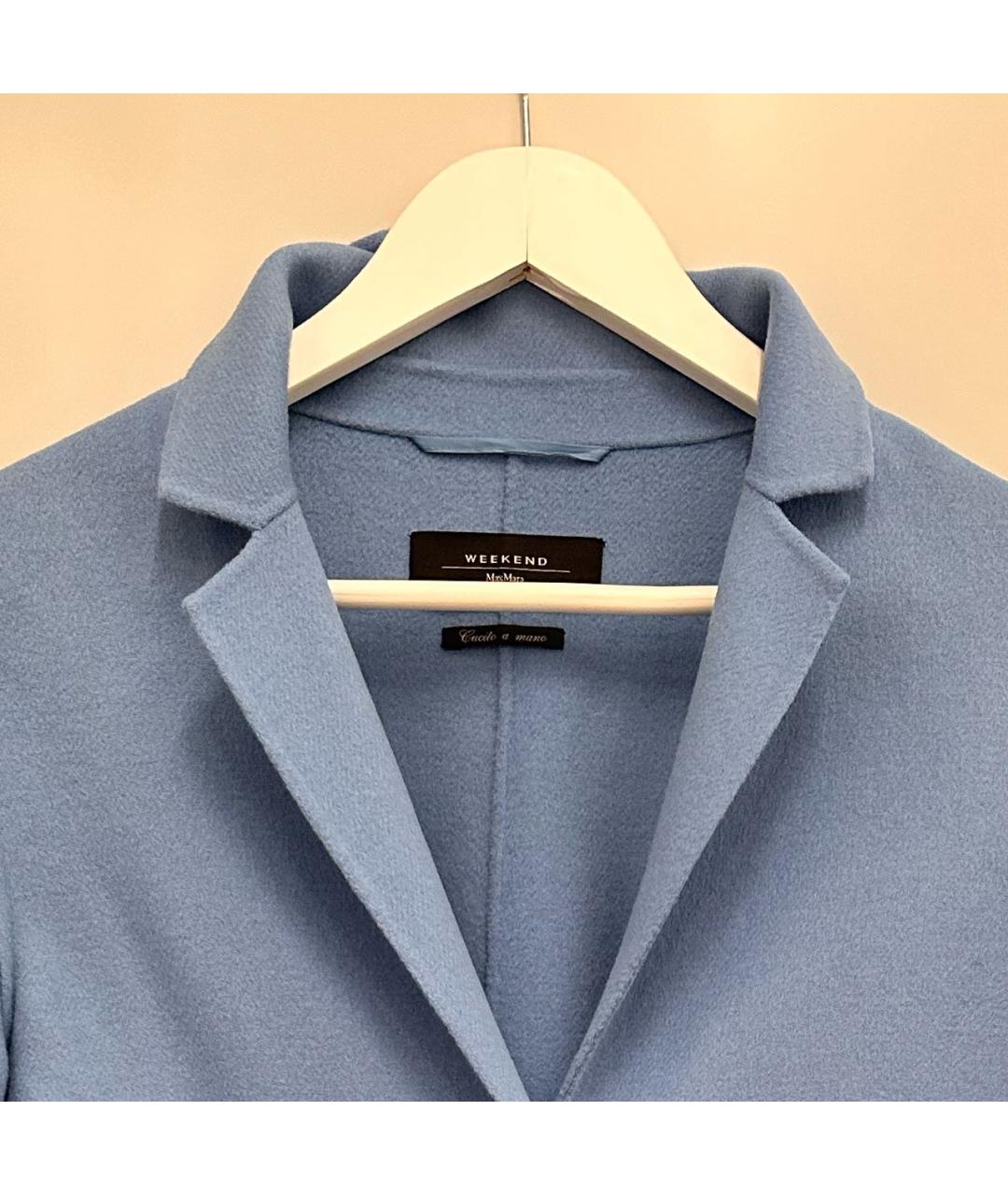 MAX MARA Голубое шерстяное пальто, фото 4