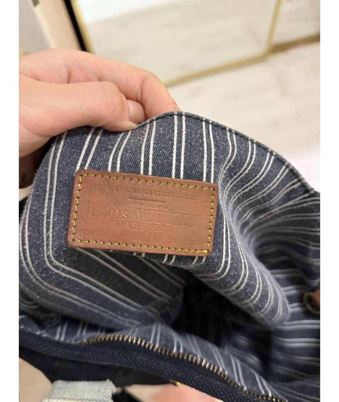 LOUIS VUITTON Черная деним сумка тоут, фото 3