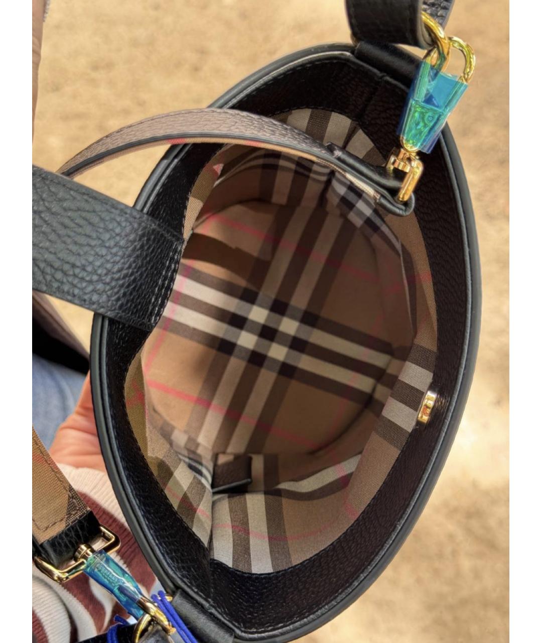 BURBERRY Черная кожаная сумка через плечо, фото 6