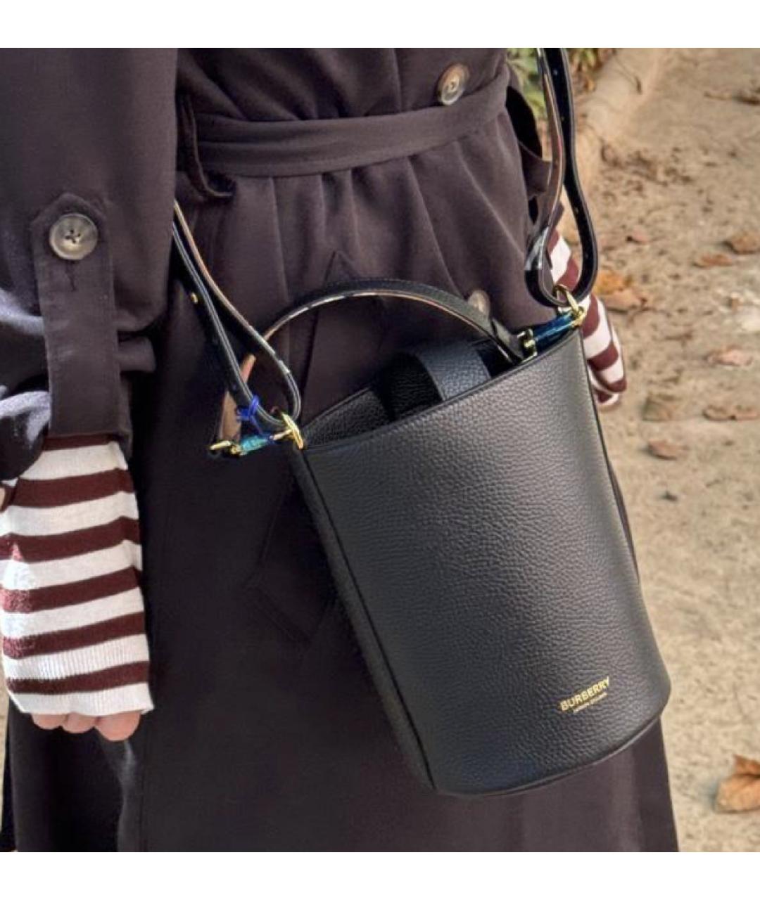 BURBERRY Черная кожаная сумка через плечо, фото 3