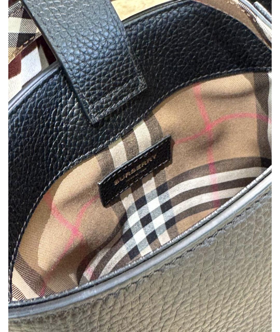 BURBERRY Черная кожаная сумка через плечо, фото 7
