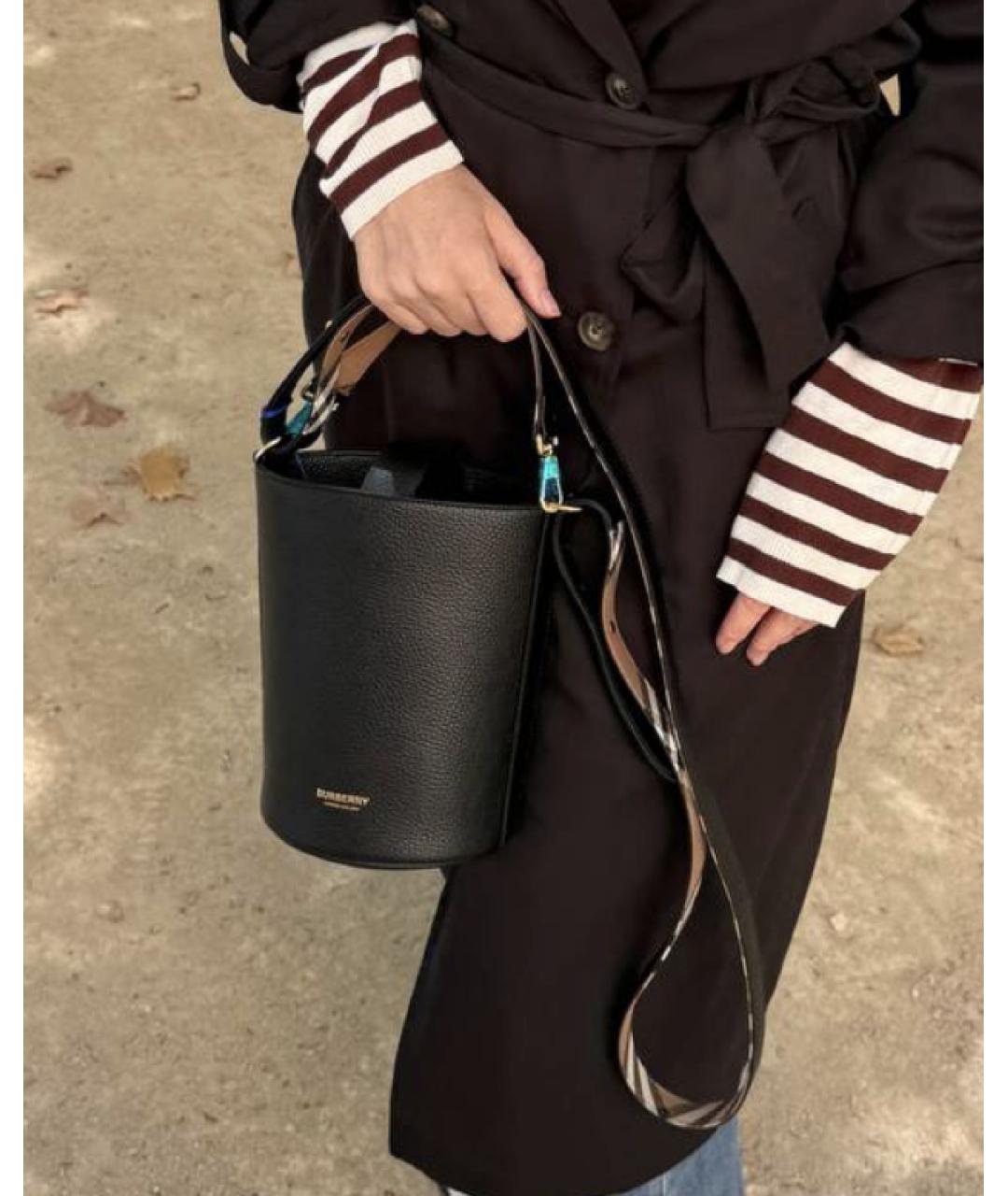 BURBERRY Черная кожаная сумка через плечо, фото 4