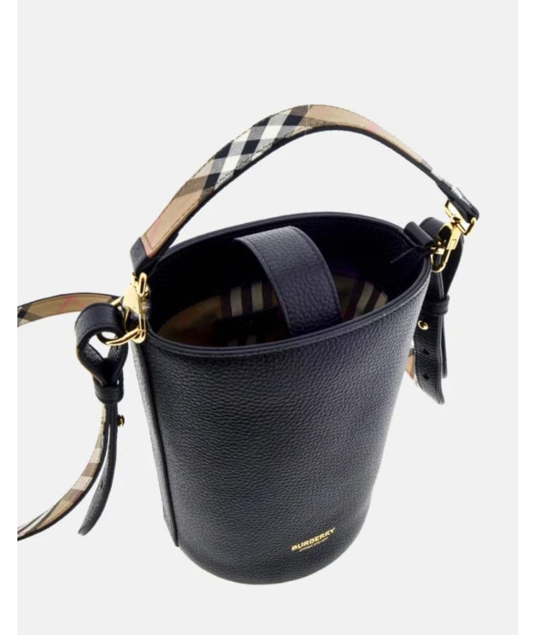 BURBERRY Черная кожаная сумка через плечо, фото 2