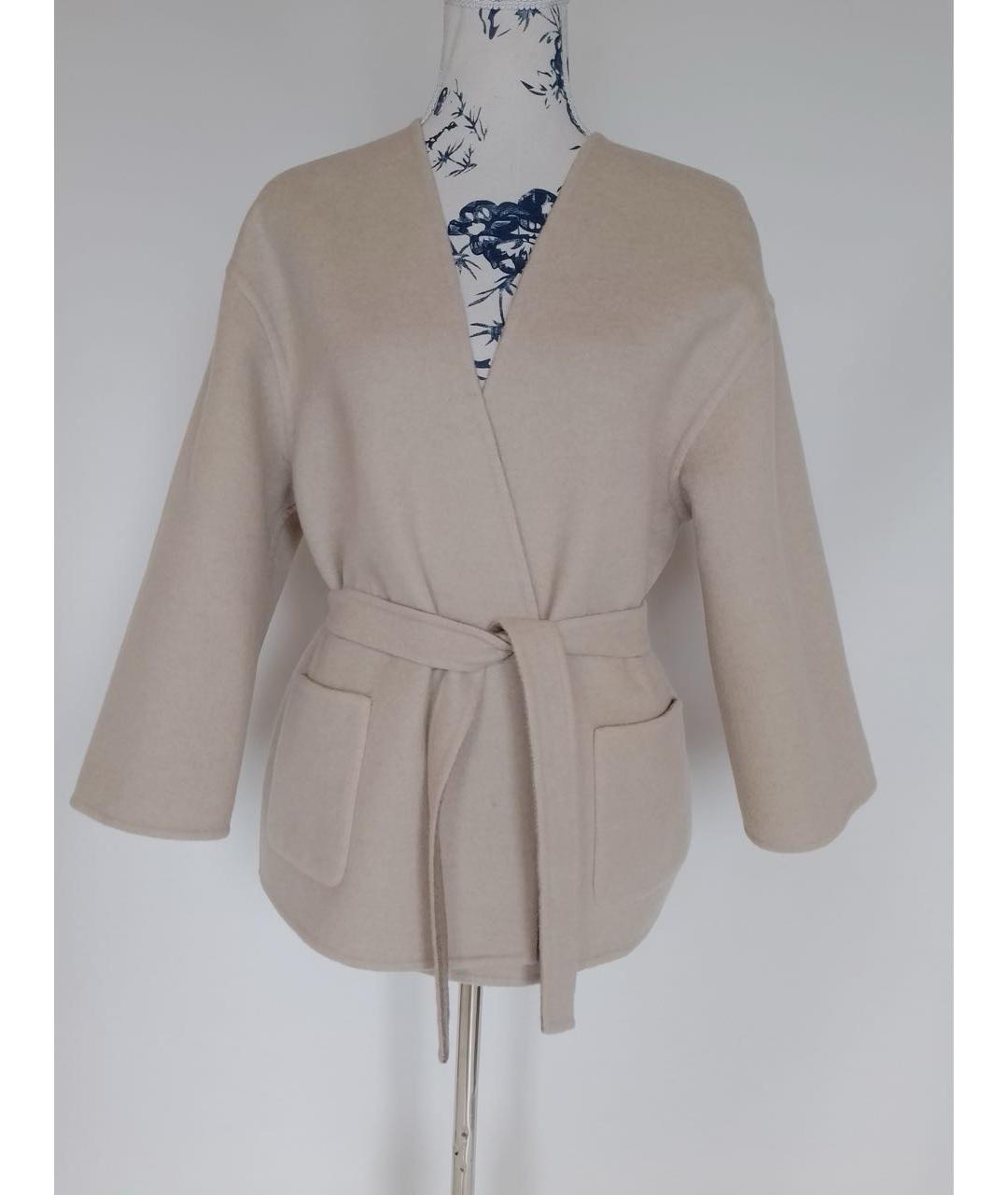 MAX MARA Бежевое шерстяное пальто, фото 5