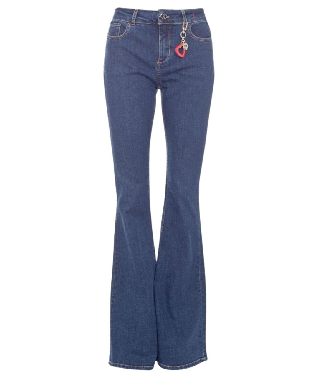 TWIN-SET Темно-синие хлопко-эластановые джинсы клеш, фото 1