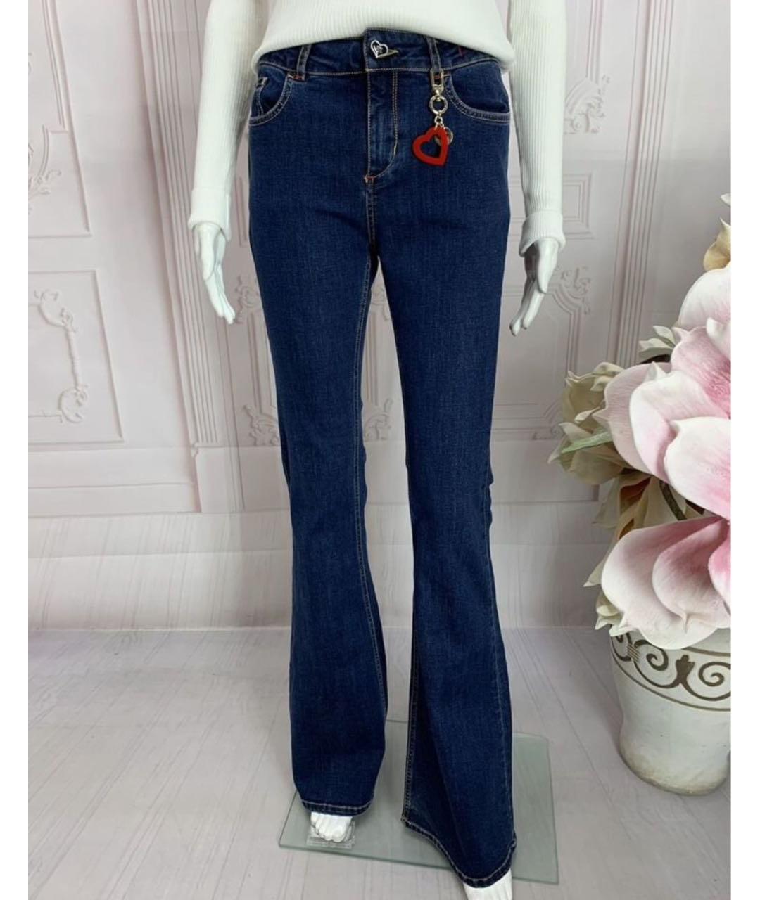 TWIN-SET Темно-синие хлопко-эластановые джинсы клеш, фото 5