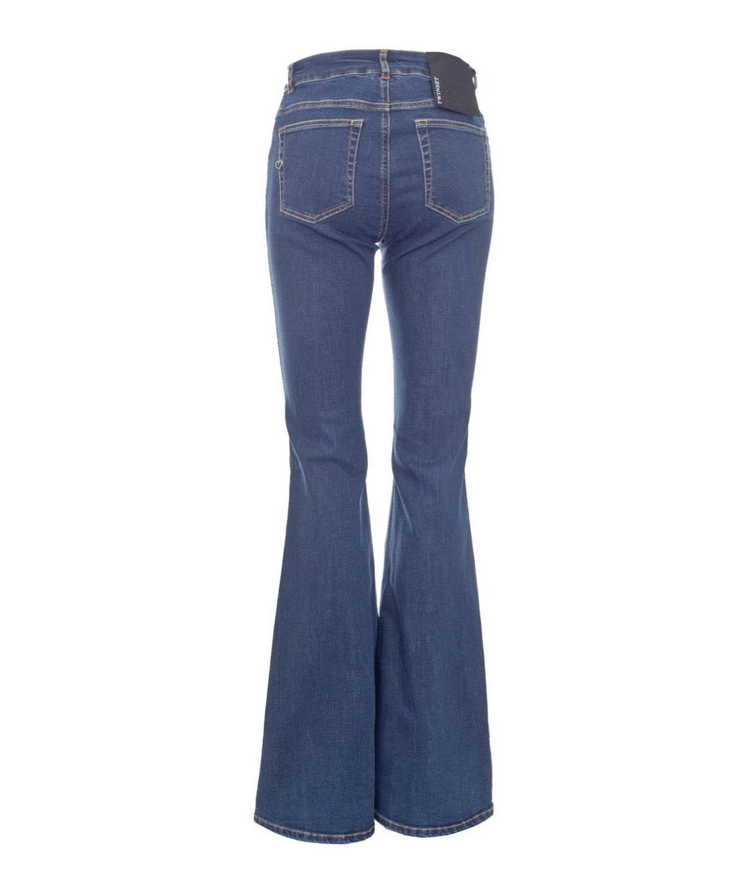 TWIN-SET Темно-синие хлопко-эластановые джинсы клеш, фото 2