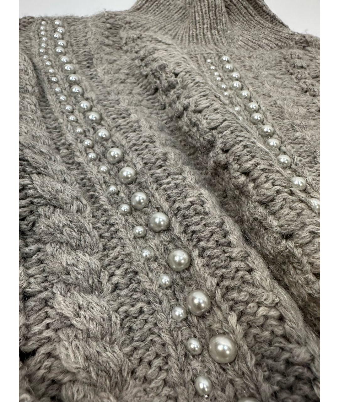 ERMANNO SCERVINO Серый шерстяной джемпер / свитер, фото 8