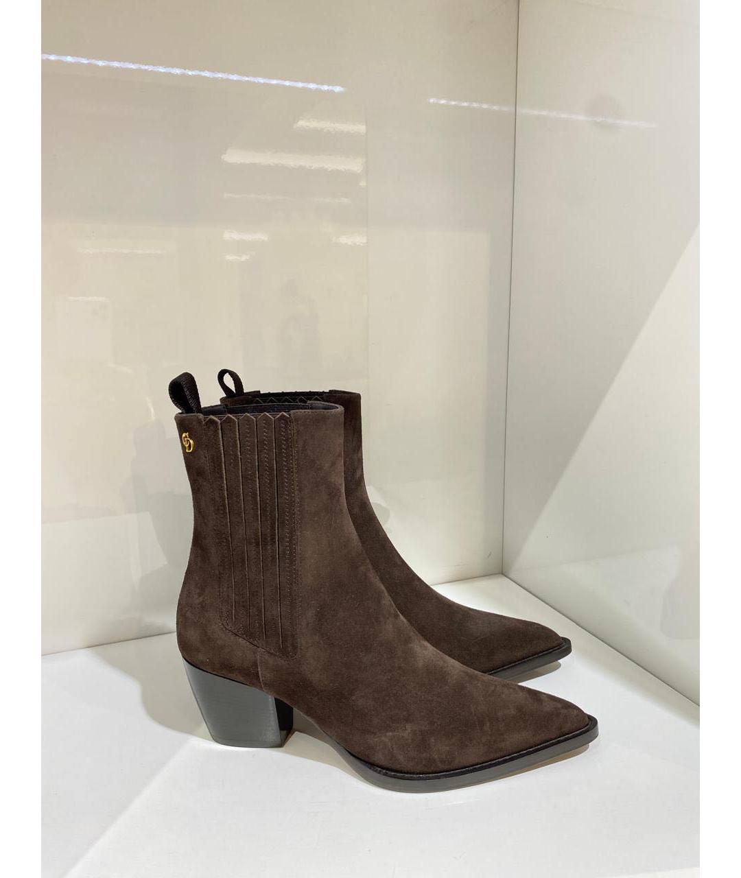 CHRISTIAN DIOR Коричневые замшевые ботинки, фото 2