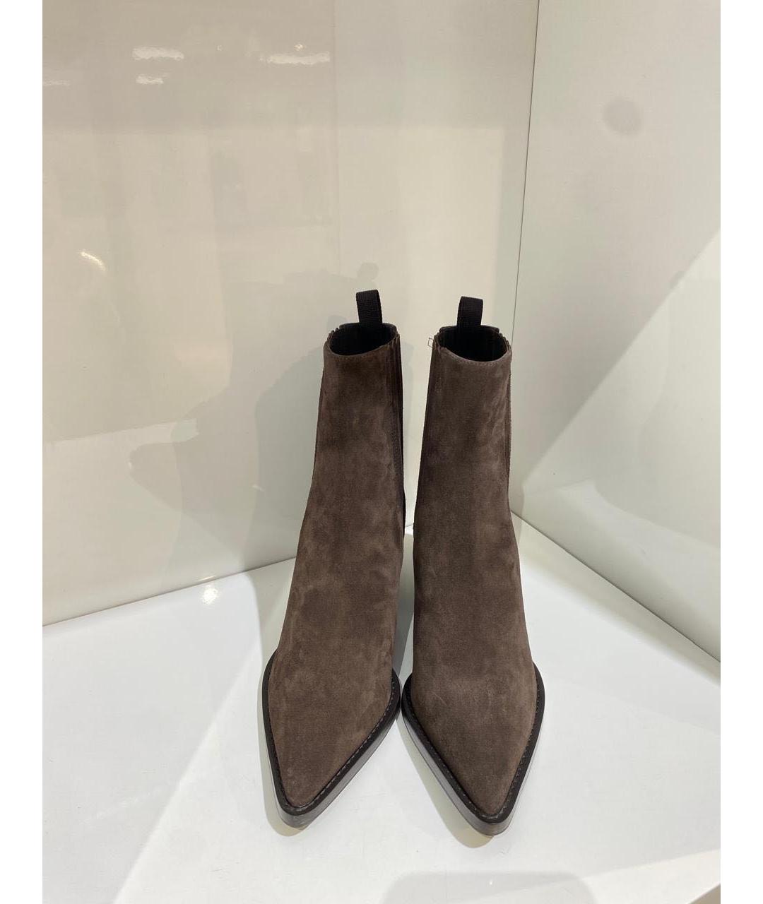 CHRISTIAN DIOR Коричневые замшевые ботинки, фото 3