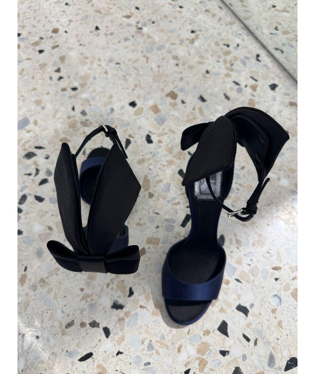 CHRISTIAN DIOR Темно-синие босоножки, фото 5